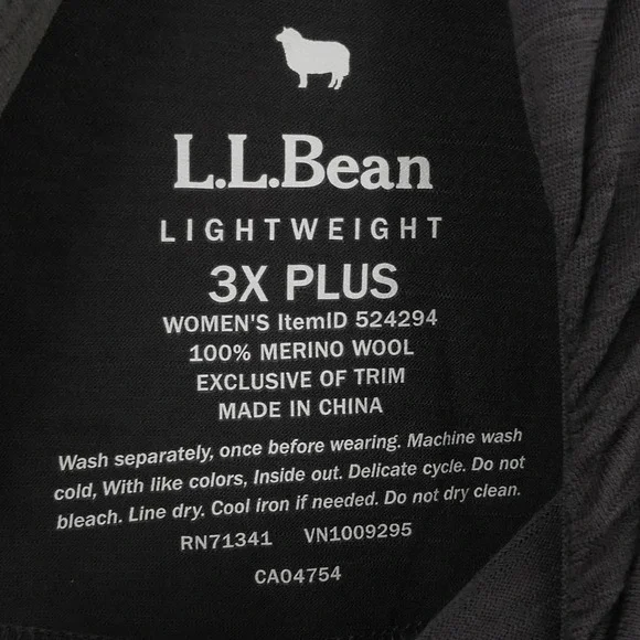 L.L.Bean Cresta Wool Ultra Lightweight 150 Base Hoodie Women's 3X Plus - Picture 3 of 4